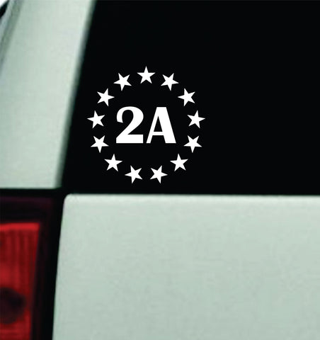 2A Stars Car Decal Truck Window Windshield JDM Bumper Sticker Vinyl Quote Men Girls Amendment USA America Rights We The People