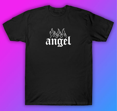 Angel Flames Tshirt Shirt T-Shirt Clothing Gift Men Girls Trendy Cute Motivational