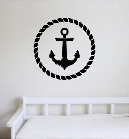 Anchor Rope Quote Wall Decal Sticker Vinyl Art Home Decor Room Bedroom Baby Teen Kids Inspirational Cute Ocean Beach Nautical Boat Sea Love Sailor