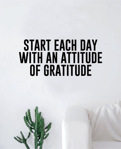 Attitude of Gratitude Quote Wall Decal Sticker Bedroom Home Room Art Vinyl Inspirational Teen Family Kids Nursery Good Vibes