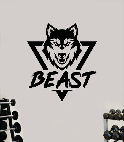 Beast Wolf Wall Decal Home Decor Art Vinyl Sticker Quote Bedroom Teen Inspirational Gym Fitness Lift Animal
