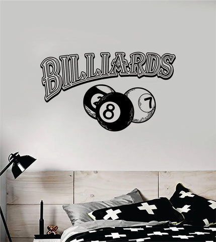 Billiards Wall Decal Sticker Room Bedroom Vinyl Art Decor Girl Boy Teen Kids Sports Pool Hall Bar Man Cave Dad Men