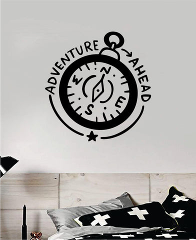 Compass Adventure Ahead Wall Decal Decor Sticker Vinyl Art Bedroom Room Nautical Travel Inspirational Quote Teen Baby Nursery