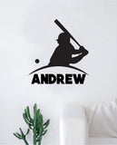 Custom Baseball Name Quote Decal Sticker Wall Vinyl Art Home Decor Inspirational Sports Teen Softball Ball Homerun Customized Personalized