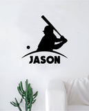 Custom Baseball Name Quote Decal Sticker Wall Vinyl Art Home Decor Inspirational Sports Teen Softball Ball Homerun Customized Personalized