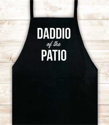 Daddio of the Patio Apron Heat Press Vinyl Bbq Barbeque Cook Grill Chef Bake Food Funny Gift Men Kitchen