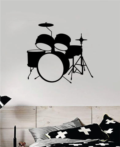 Drumset V6 Wall Decal Home Decor Bedroom Room Vinyl Sticker Art Music Drums Drummer Band Kids Teen