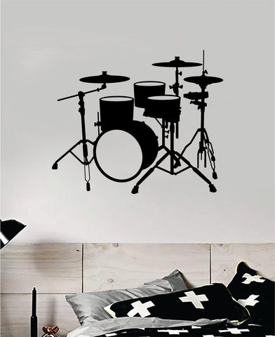 Drumset V7 Wall Decal Home Decor Bedroom Room Vinyl Sticker Art Music Drums Drummer Band Kids Teen