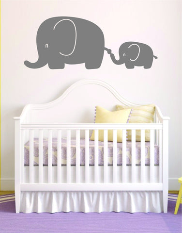 2 Elephants Wall Decal Sticker Room Art Vinyl Beautiful Animal Baby Nursery Safari Teen Kids