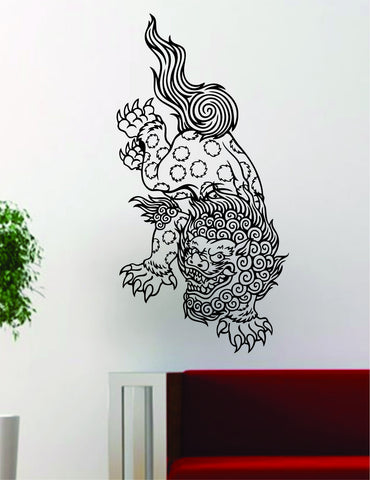 Foo Dog Tattoo Art Chinese Decal Sticker Wall Vinyl Decor