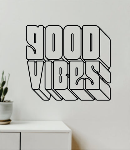 Good Vibes V8 Wall Decal Decor Art Sticker Vinyl Room Bedroom Teen Kids School Baby Nursery Girls Yoga Love Positive