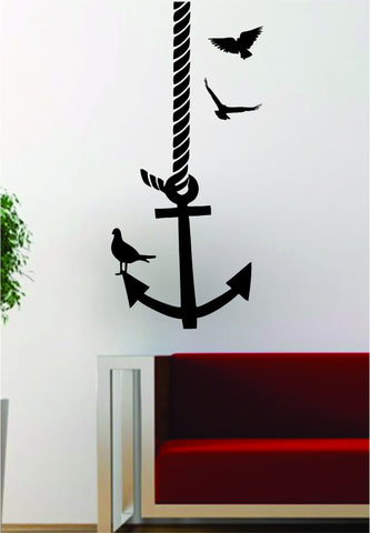 Hanging Anchor Birds Nautical Ocean Beach Decal Sticker Wall Vinyl Art Decor