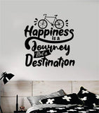 Happiness is a Journey Quote Wall Decal Sticker Bedroom Room Art Vinyl Inspirational Motivational Kids Teen Baby Nursery Playroom School Happy Bike Bicycle