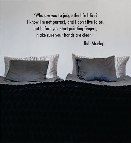 Bob Marley Make Sure Your Hands are Clean Decal Quote Sticker Wall Vin ...