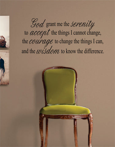 God Grant Me the Serenity Quote Decal Sticker Wall Vinyl Decor Art - boop decals - vinyl decal - vinyl sticker - decals - stickers - wall decal - vinyl stickers - vinyl decals