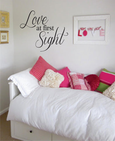Love At First Sight Quote Decal Sticker Wall Vinyl Decor Art - boop decals - vinyl decal - vinyl sticker - decals - stickers - wall decal - vinyl stickers - vinyl decals