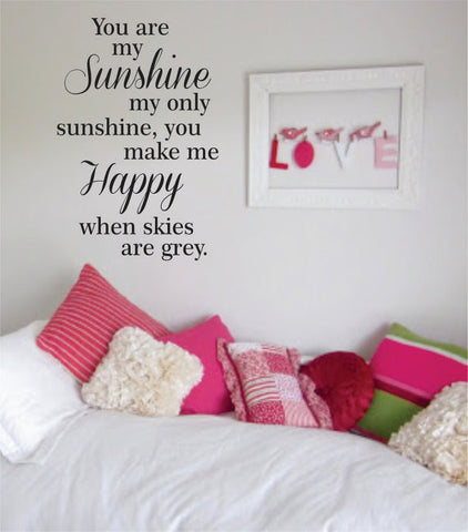 You Are My Sunshine Quote Decal Sticker Wall Vinyl Decor Art - boop decals - vinyl decal - vinyl sticker - decals - stickers - wall decal - vinyl stickers - vinyl decals