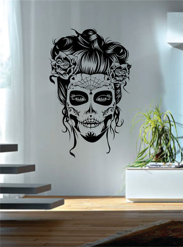 Day of the Dead Girl Version 2 Art Decal Sticker Wall Vinyl - boop decals - vinyl decal - vinyl sticker - decals - stickers - wall decal - vinyl stickers - vinyl decals