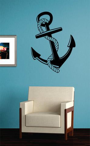 Anchor with Rope Nautical Ocean Beach Decal Sticker Wall Vinyl Art Decor - boop decals - vinyl decal - vinyl sticker - decals - stickers - wall decal - vinyl stickers - vinyl decals