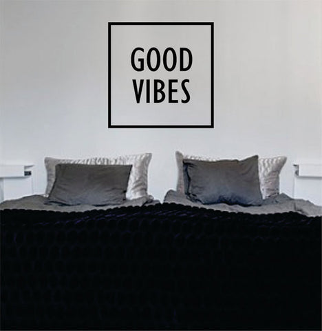 Good Vibes Simple Square Design Quote Decal Sticker Wall Vinyl - boop decals - vinyl decal - vinyl sticker - decals - stickers - wall decal - vinyl stickers - vinyl decals