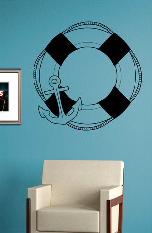 Anchor and Life Buoy Nautical Ocean Beach Decal Sticker Wall Vinyl Art Decor - boop decals - vinyl decal - vinyl sticker - decals - stickers - wall decal - vinyl stickers - vinyl decals