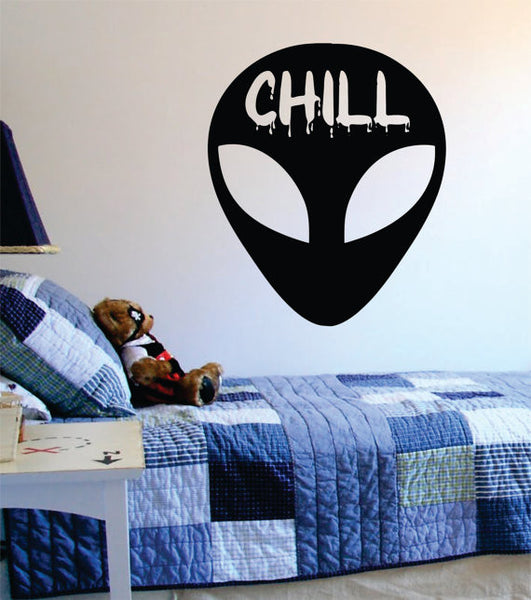Adesivo decalque de vinil para parede com desenho de alien Stay Chill 57 x  89 cm