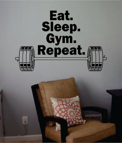 Eat Sleep Gym Repeat Quote Fitness Design Decal Sticker Wall Vinyl Art Home Room Decor - boop decals - vinyl decal - vinyl sticker - decals - stickers - wall decal - vinyl stickers - vinyl decals