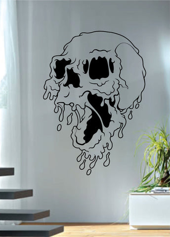 Melting Skull Art Decal Sticker Wall Vinyl