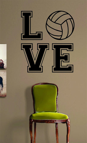 Volleyball Love V2 Quote Design Sports Decal Sticker Wall Vinyl Room Decor Decoration