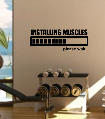 Installing Muscles Gym Fitness Quote Weights Health Design Decal Sticker Wall Vinyl Art Decor Home Lift