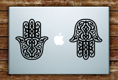 2 Hamsa Hands Laptop Decal Sticker Vinyl Art Quote Macbook Apple Decor Yoga Mandala