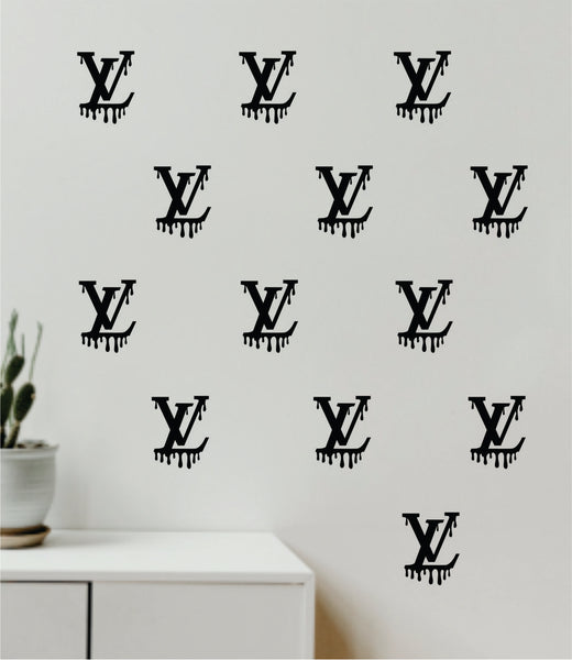 Louis Vuitton Logo Pattern V4 Wall Decal Home Decor Bedroom Room Vinyl Sticker  Art Quote Desi…