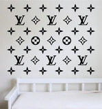 Louis Vuitton Logo Pattern V4 Wall Decal Home Decor Bedroom Room Vinyl Sticker Art Quote Designer Brand Luxury Girls Cute Expensive LV