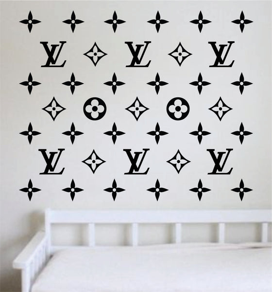 Louis Vuitton Logo Pattern Wall Decal Home Decor Bedroom Room Vinyl Sticker  Art Quote Designer Brand Luxury Girls Cute Expensive LV