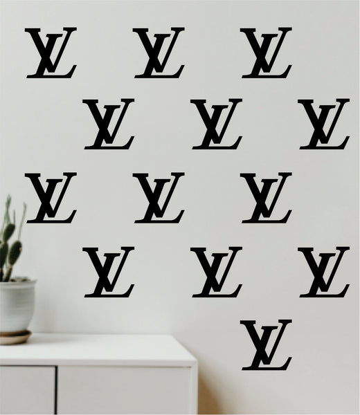 Louis Vuitton Logo Pattern V4 Wall Decal Home Decor Bedroom Room Vinyl  Sticker Art Quote Designer Brand Luxury Girls Cute Expensive LV