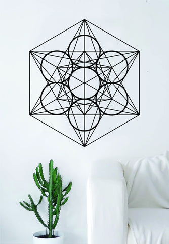 Megatrons Cube Wall Decal Sticker Bedroom Living Room Art Vinyl Beautiful Sacred Geometry Geometric Buddha Namaste Yoga