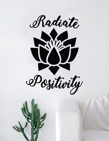 Radiate Positivty Lotus Flower Quote Wall Decal Sticker Room Art Vinyl Inspirational Decor Namaste Good Vibes Yoga