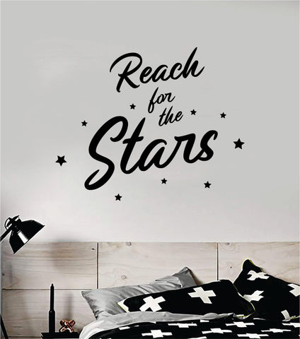 Reach for the Stars V2 Quote Decal Sticker Wall Vinyl Art Home Decor Inspirational Beautiful Kids Teen School