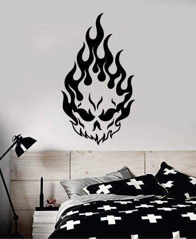 Skull Flames Wall Decal Home Decor Art Sticker Vinyl Bedroom Room Tattoo Tribal