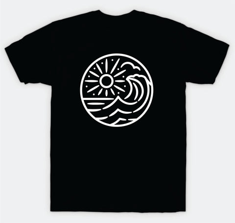 Surf Beach Circle V5 T-Shirt Tee Shirt Vinyl Heat Press Custom Quote Teen Kids Boy Girl Tshirt Sports Ocean Inspirational