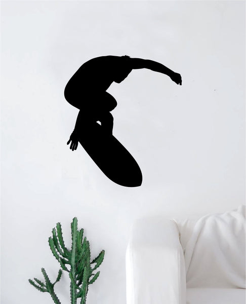Adesivo Ad Acqua Per Superfici Lisce: Sticker Surfer Man Blu, Dimensioni 119x88mm, Resistente Alle Intemperie