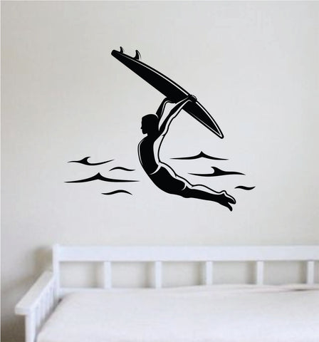 Surfer V9 Wall Decal Sticker Vinyl Art Home Decor Room Bedroom Teen Boy Girl Sports Surf Ocean Beach Waves Good Vibes