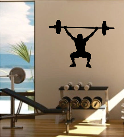 Weightlifter Decal Sticker Wall Vinyl Art Wall Bedroom Room Decor Motivational Inspirational Teen Sports Gym Fitness