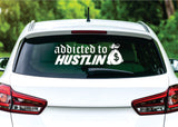 Addicted to Hustlin V2 Car Decal Truck Window Windshield Banner JDM Sticker Vinyl