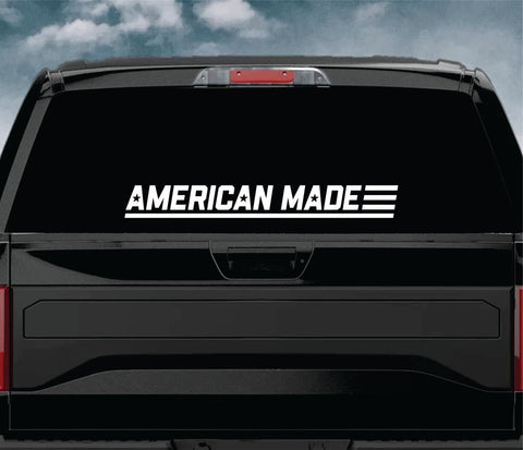 American Made Car Decal Truck Window Windshield Banner JDM Sticker Vinyl USA Flag Blue Collar