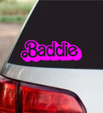 Baddie Car Decal Bumper Sticker Truck Mirror Window Windshield Girls Funny Meme Girly