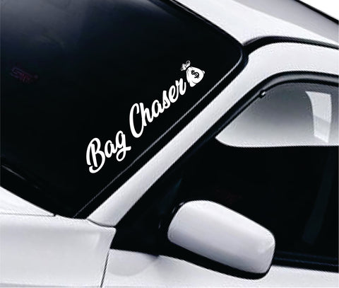 Bag Chaser Car Decal Truck Window Windshield Mirror Banner JDM Sticker Vinyl Men Blue Collar