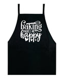 Baking Makes Me Happy Apron Bbq Barbeque Cook Grill Chef Bake Food Funny Gift Men Girls Mom Dad Gift