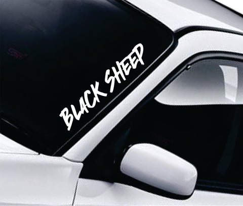 Black Sheep Car Decal Truck Window Windshield JDM Banner Sticker Vinyl Quote Men Automobile Street Racing Broken Heart Club