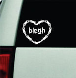 Blegh Barb Wire Heart Car Decal Truck Mirror Window Windshield Bumper Sticker Men Girls Music Emo Metal Goth Hardcore